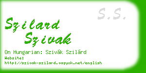 szilard szivak business card