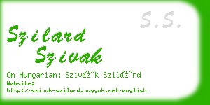 szilard szivak business card